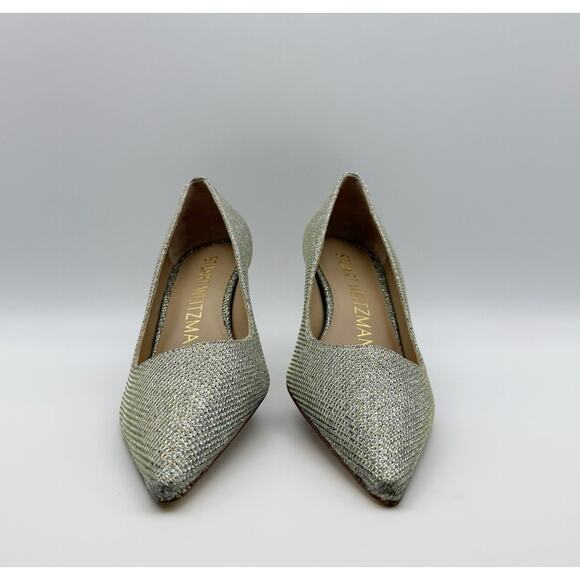 Stuart Weitzman Women’s Stuart 75 Pump Platino Shoes Size 5 Gold NWOB MB - Picture 4 of 10
